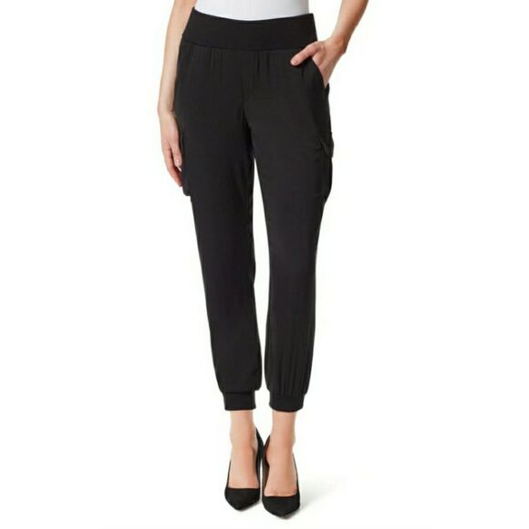 NWT Jessica Simpson Soft Pull-On Tapered Leg Utility Jogger Pant in Black - Picture 10 of 13